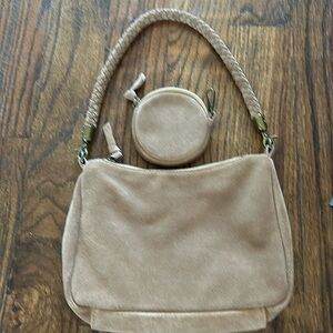Anthropologie Suede Small Handbag, Rope Strap